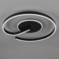 Reality Leuchten LED-taklampa Calle, svart, Ø 50 cm, CCT, dimbar