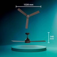 Philips Civx LED ceiling fan, black/brown, DC, quiet