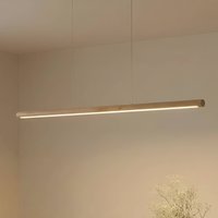 Lucande LED-hänglampa Maruta, trä, balk, 120 cm, 3000K