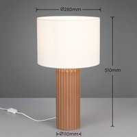 Reality Leuchten Bordslampa Blair, höjd 51 cm, mokka, E27, keramik