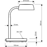 Lampe de bureau LED MAULabby, bleue, hauteur 30 cm