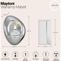 Maytoni Mabell applique en verre, chromée