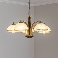 Luminex Ljuskrona Korfu, 5 lampor, Ø 68 cm, guldfärgad antik