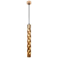 Viokef Marley pendant light made of twisted steel, gold