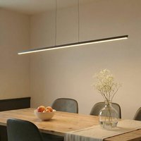 Lucande Solvar LED hanging light, 158 cm, black, CCT, dimmable