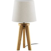 HerzBlut Elli table lamp, oiled knotty oak/cream