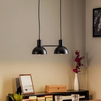 Lucande Mostrid hanging light, black, 2-bulb