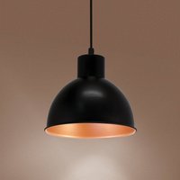 EGLO Svart taklampa Andrin - koppar på insidan