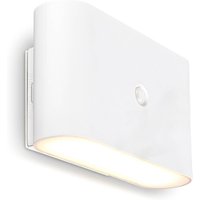 Briloner LED-vägglampa Chat, vit, 16 cm, plast, sensor
