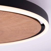 Elobra Havana S LED ceiling light, wood/metal, Ø 40 cm