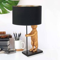 Steinhauer Animaux 7202ZW table lamp, metal, linen, black