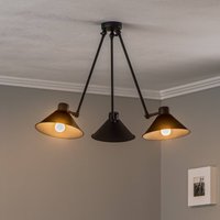 Argon Pendant light Alan, movable, black, 3-bulb