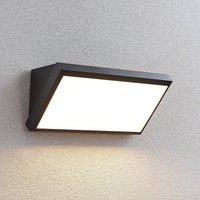 Lindby LED-utomhusvägglampa Abby, grå, plast, IP65