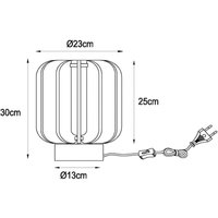 Lucide Rafal bordslampa i textil, Ø 23 cm, grå, E27