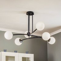 EMIBIG LIGHTING Plafonnier Major, noir, à 6 lampes