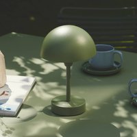 Nordlux LED battery-powered table lamp Ellen To-Go, olive green, aluminium
