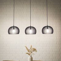 Lindby pendant light Jusra, black, metal, 3-bulb, 99cm