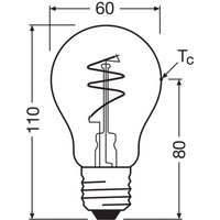 OSRAM LED Vintage E27 4,6W 2.200K Spiral Filament clear dimmable