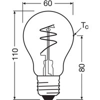 OSRAM LED Vintage E27 4,6W 2.200K Spiral Filament klar dimbar
