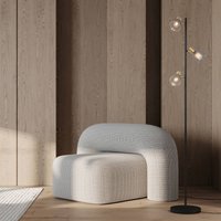 Näve Golvlampa Lindita, 3 lampor, glas, järn, rökgrå, E14