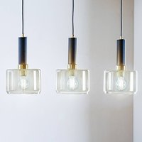 Jupiter Viva hanging light, smoke/black/brass, 3-bulb