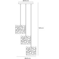 Lucide Almelo hänglampa, 3 lampor, rund, svart/guld, metall