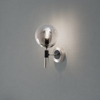 Lamkur Rollo wall light, Ø 15 cm, smoky grey, glass/metal