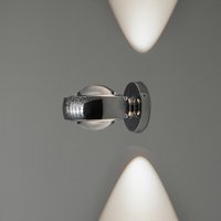 LOOM DESIGN LED wall lamp Optic chrome-coloured aluminium Ø 12 cm