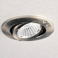 Deko-Light LED-takinbyggnadslampa Dione, IP44, 3.000 K, nickel, dimbar