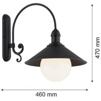 Argon Utomhusvägglampa Enduro, svart, stål, glas, IP44, E27