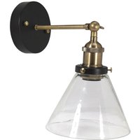 PR Home Lambda vägglampa, mässing/klar, Ø 18 cm, glas