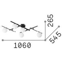 Ideallux Ideal Lux taklampa Atlas guldfärgad 5 lampor metallglas