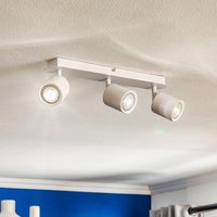 Luminex Spot pour plafond Modo en acier inoxydable, blanc, à 3 lampes