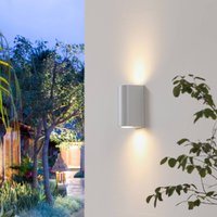 Prios Irfan utomhusvägglampa rund vit 15,5 cm