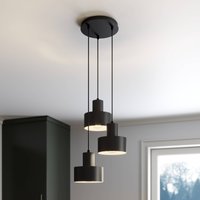 SIGMA Suspension Rif, rond, à 3 lampes, noir
