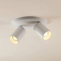 Arcchio spotlight Brinja, white, round, Ø 6 cm, 2-bulb, GU10