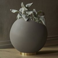AYTM Pot de fleurs Globe, Ø 37 cm, gris-brun, aluminium, acier