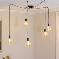 Nowodvorski Lighting Spider pendant light in black, 5-bulb