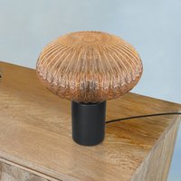 Steinhauer Bordslampa Bloeba, Ø 30 cm svart/bärnstensfärgad, glas