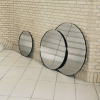 Miroir AYTM Circum, transparent / noir, Ø 50 cm, verre, bois MDF