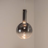 Eko-Light Toronto pendant light, chrome-transparent glass ball, Ø 25 cm