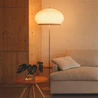 Vibia KNIT LED floor lamp, 195 x 65 cm, beige textile/metal