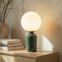 Lindby table lamp Lennes x Eva Söllner, green, marble, Ø 20 cm