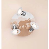 Elobra Scandi Savanne ceiling light, orange, Ø 29 cm, 3-bulb