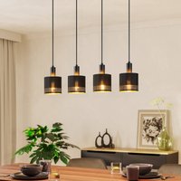 EGLO Suspension Esteperra, noire/dorée à 4 lampes