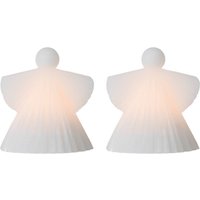 LED-Dekofigur Asta, Engel, Wachs weiß, 10cm, 2er
