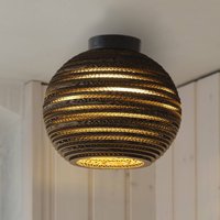 OSRAM BALL ceiling light, brown, Ø 26 cm, corrugated cardboard, E27