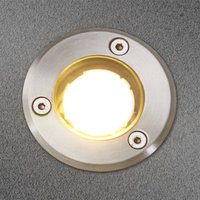 Lucande LED deck light Kenan, Ø 7 cm, stainless steel, IP67