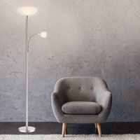 Globo Blade uplight-golvlampa med läslampa, matt nickel