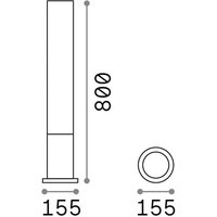 Ideallux Borne lumineuse Ideal Lux Edo ronde, brun café, GX53